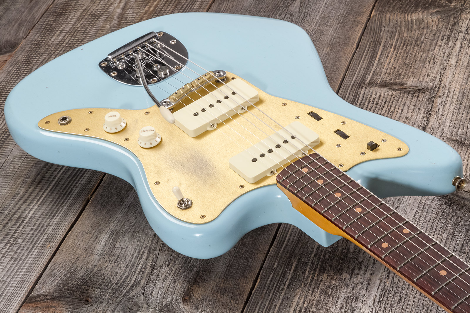Fender Custom Shop Jazzmaster 1959 250k 2s Trem Rw #cz576203 - Journeyman Relic Aged Daphne Blue - Guitarra electrica retro rock - Variation 2