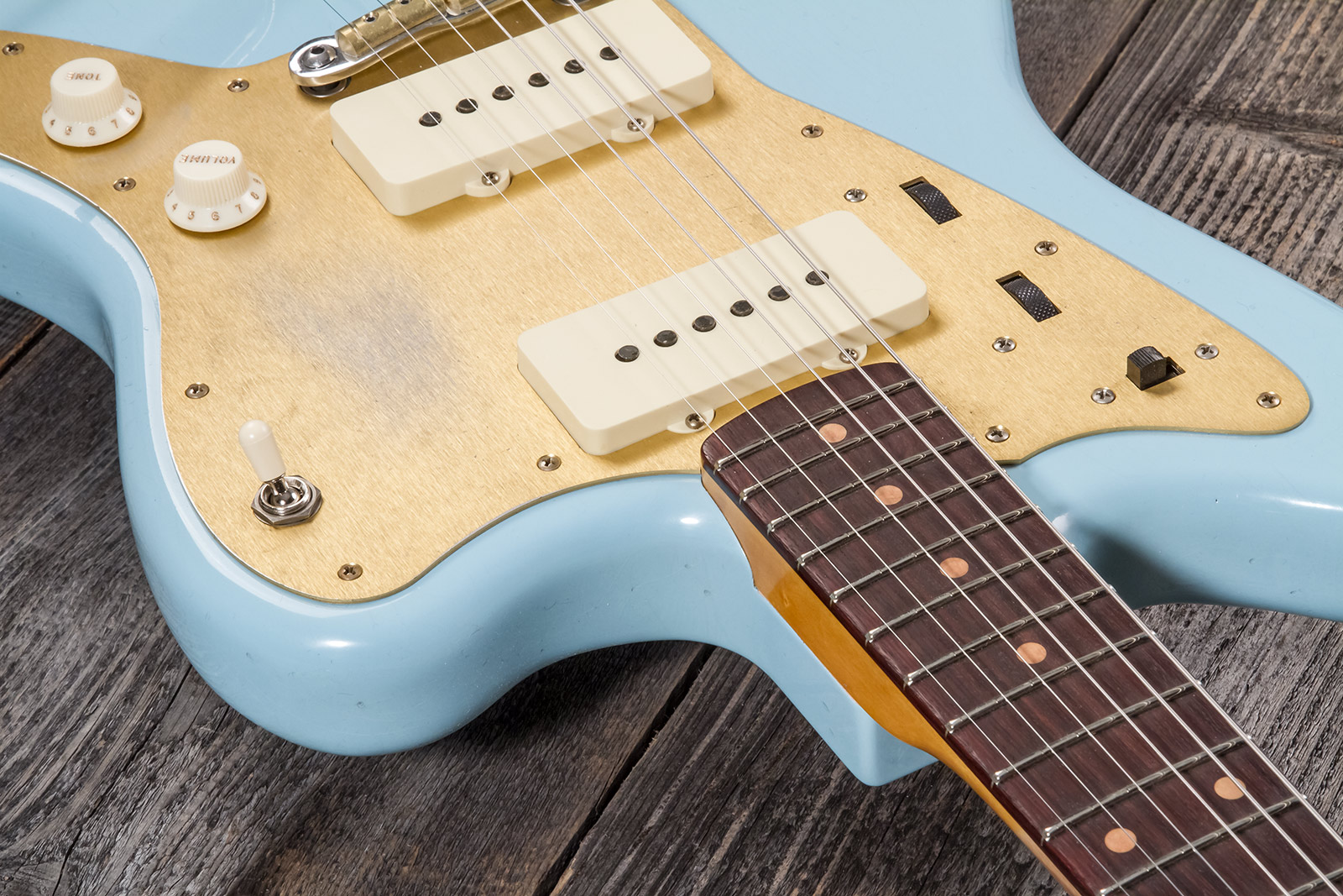 Fender Custom Shop Jazzmaster 1959 250k 2s Trem Rw #cz576203 - Journeyman Relic Aged Daphne Blue - Guitarra electrica retro rock - Variation 3