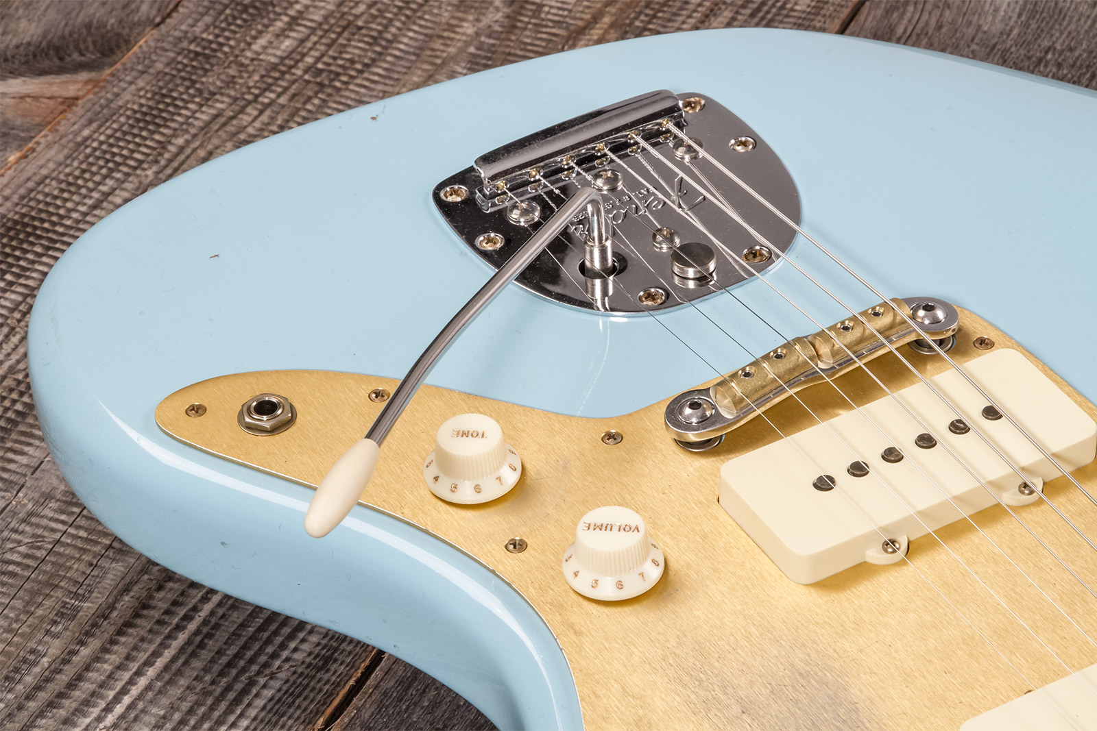 Fender Custom Shop Jazzmaster 1959 250k 2s Trem Rw #cz576203 - Journeyman Relic Aged Daphne Blue - Guitarra electrica retro rock - Variation 4
