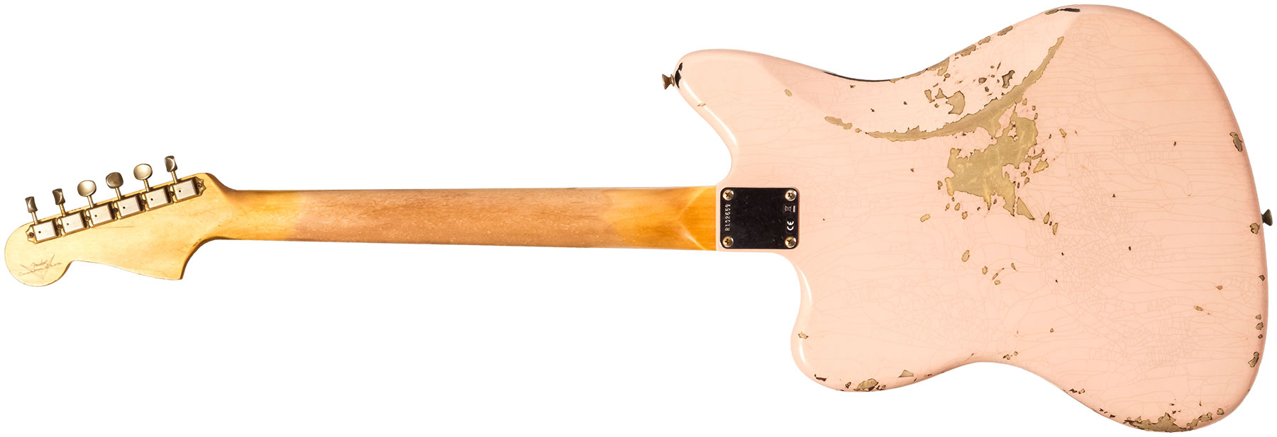 Fender Custom Shop Jazzmaster 1962 2s Trem Rw #r132659 - Heavy Relic Shell Pink O. 3-color Sunburst - Guitarra electrica retro rock - Variation 1
