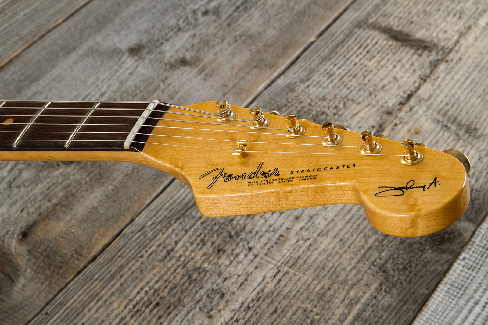 Fender Custom Shop Johnny A Strat Signature 3s Trem Rw #ja0229 - Time Capsule Sunset Glow Metallic - Guitarra eléctrica con forma de str. - Variation 