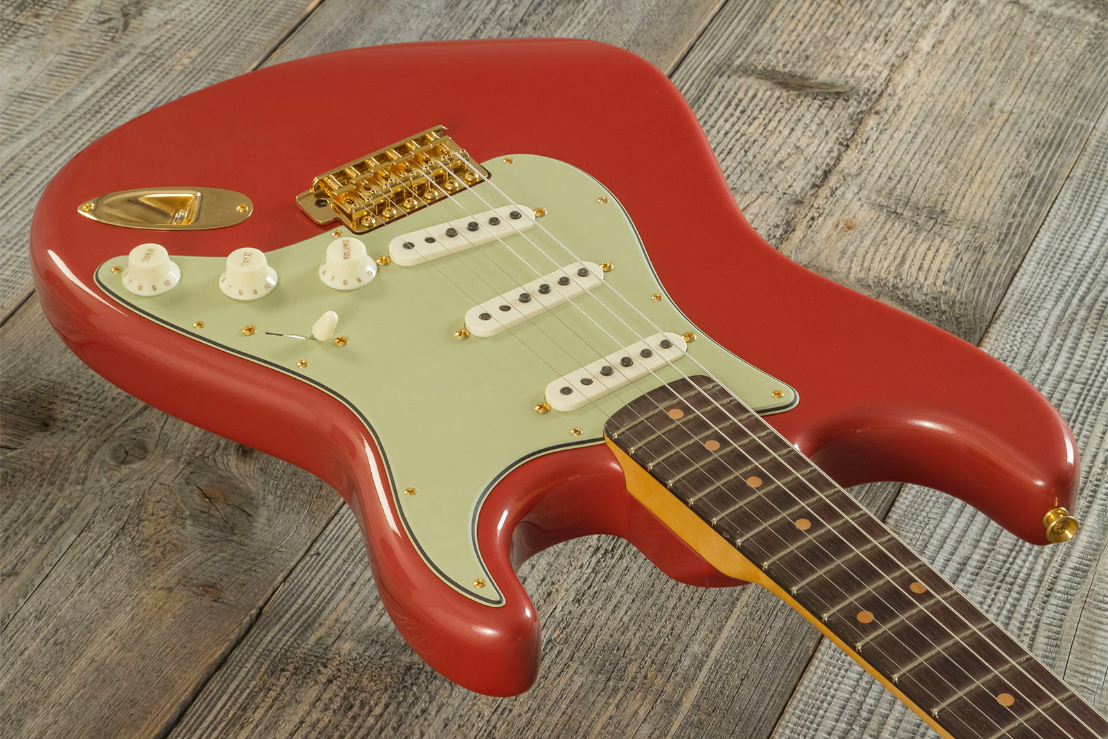 Fender Custom Shop Johnny A Strat Signature 3s Trem Rw #ja0229 - Time Capsule Sunset Glow Metallic - Guitarra eléctrica con forma de str. - Variation 