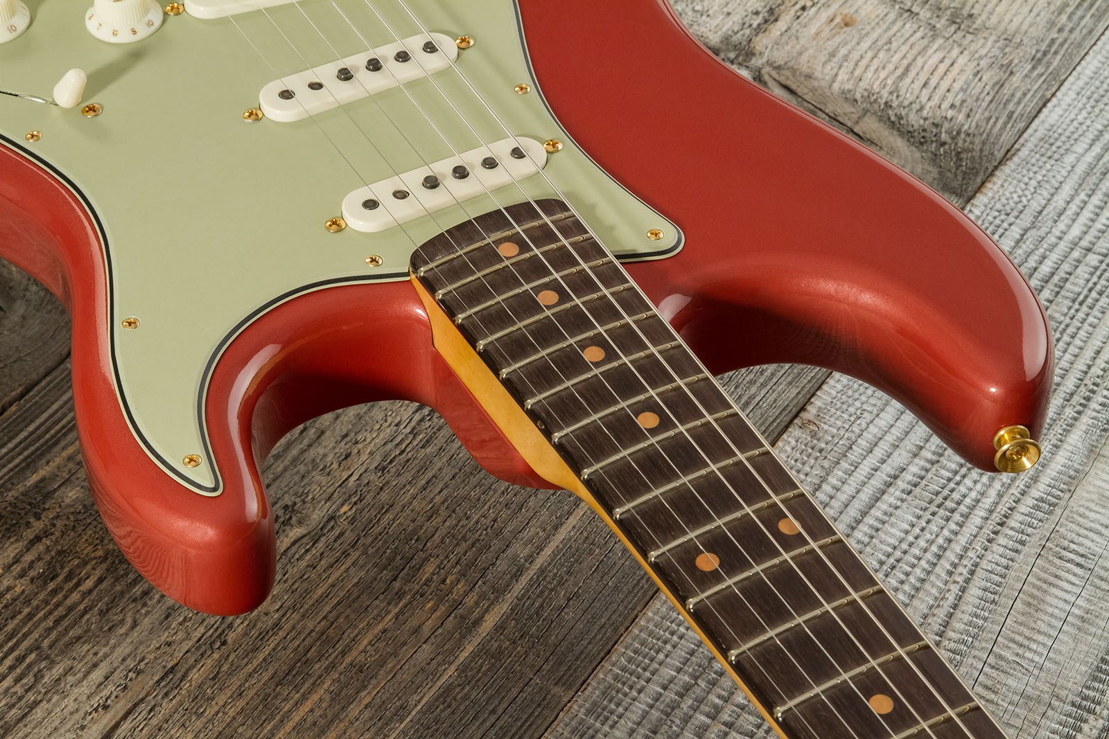 Fender Custom Shop Johnny A Strat Signature 3s Trem Rw #ja0229 - Time Capsule Sunset Glow Metallic - Guitarra eléctrica con forma de str. - Variation 