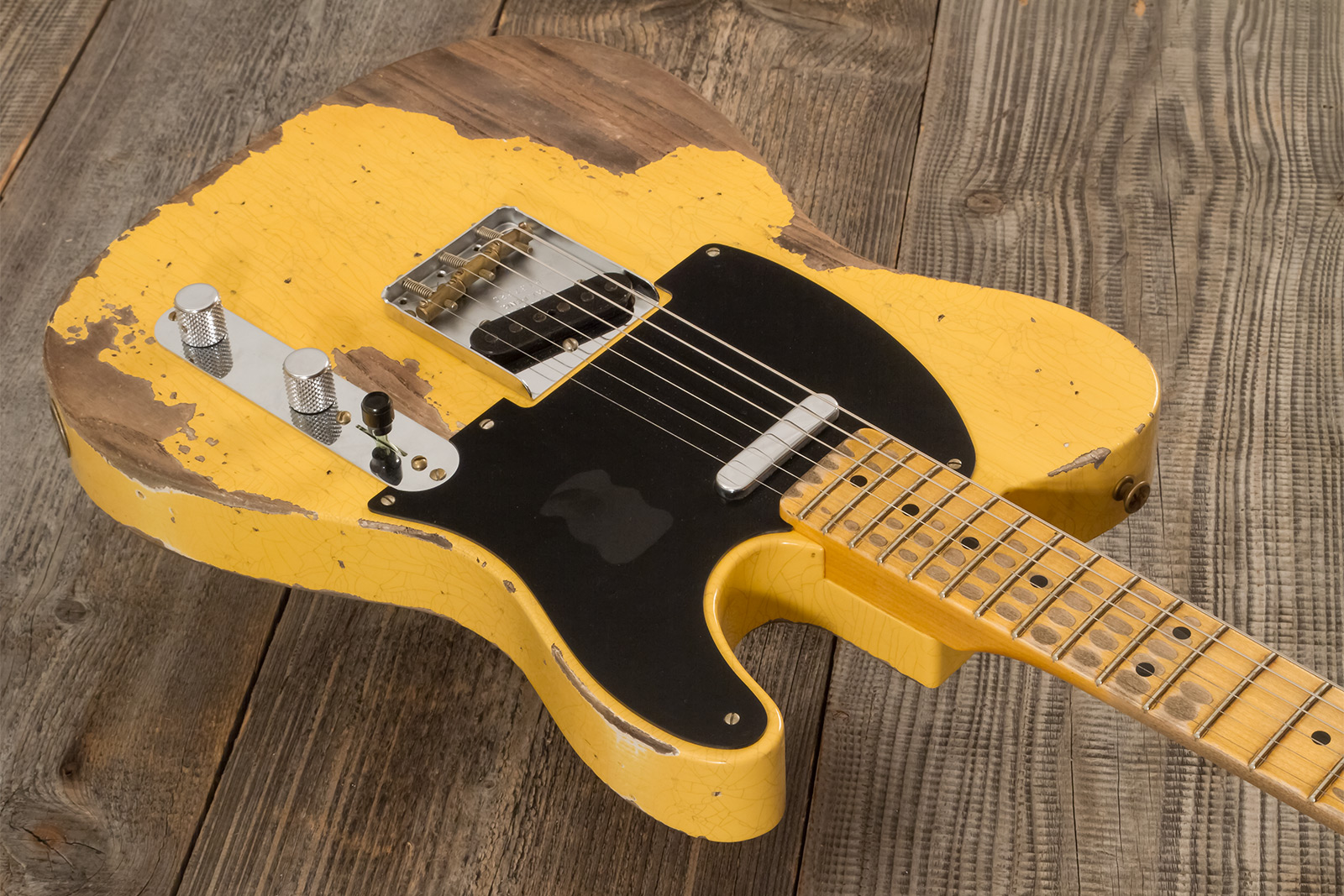Fender Custom Shop Nocaster Tele 1951 2s Ht Mn #r137320 - Heavy Relic Natural Blonde - Guitarra eléctrica con forma de str. - Variation 2