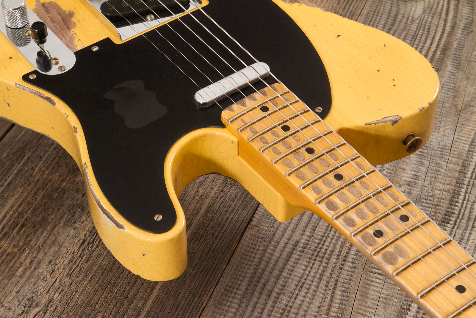 Fender Custom Shop Nocaster Tele 1951 2s Ht Mn #r137320 - Heavy Relic Natural Blonde - Guitarra eléctrica con forma de str. - Variation 4