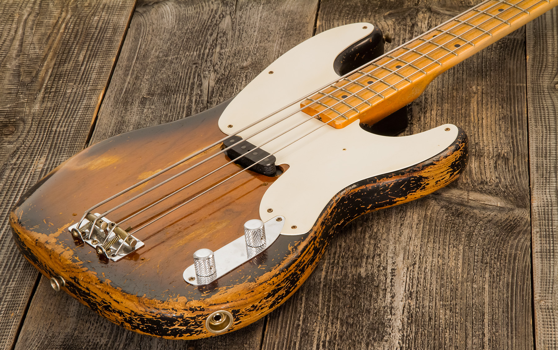 Fender Custom Shop Precision Bass 1955 Masterbuilt D.galuszka #xn3431 - Heavy Relic 2-color Sunburst - Bajo eléctrico de cuerpo sólido - Variation 3
