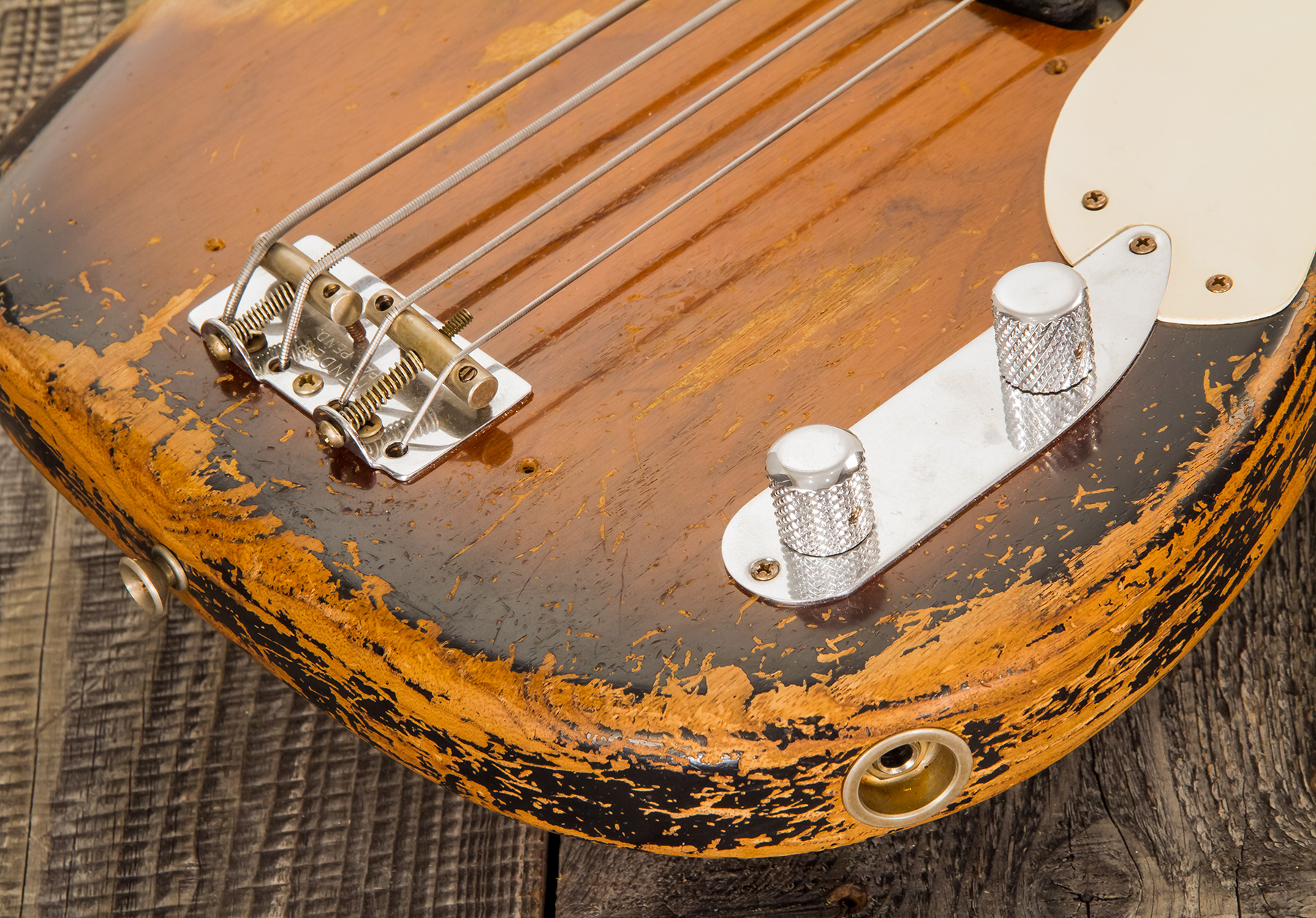 Fender Custom Shop Precision Bass 1955 Masterbuilt D.galuszka #xn3431 - Heavy Relic 2-color Sunburst - Bajo eléctrico de cuerpo sólido - Variation 5