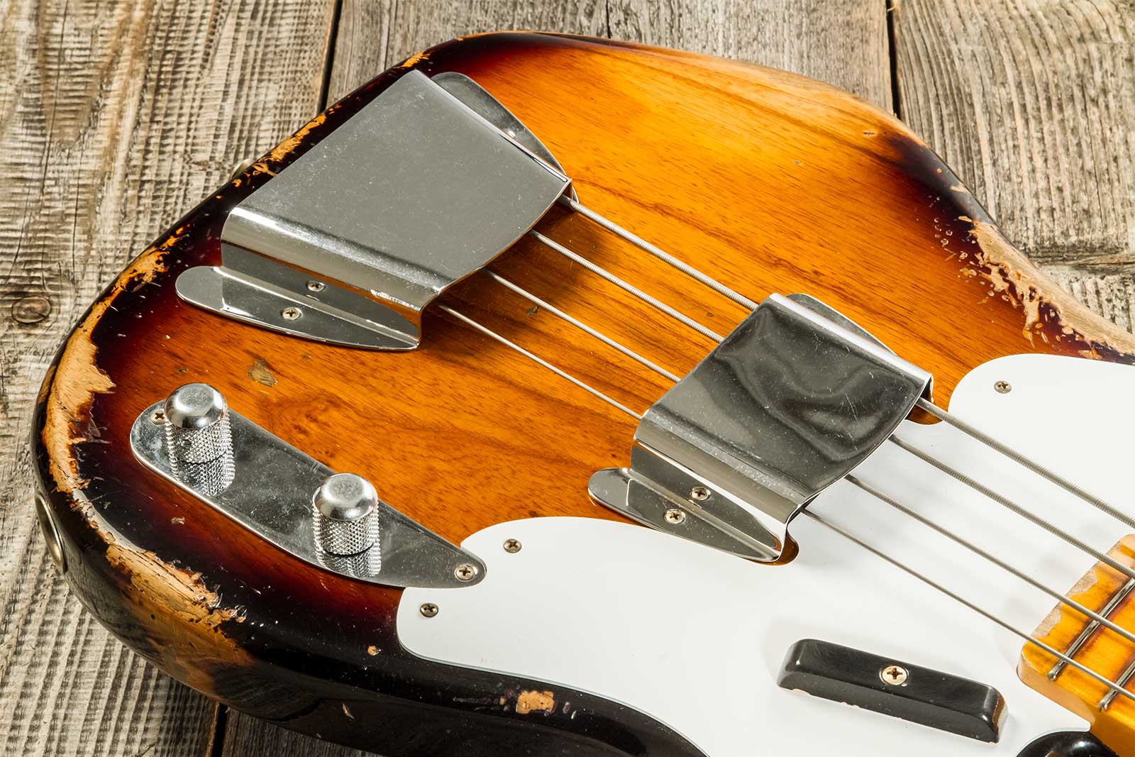 Fender Custom Shop Precision Bass 1955 Mn #r133839 - Heavy Relic 2-color Sunburst - Bajo eléctrico de cuerpo sólido - Variation 3