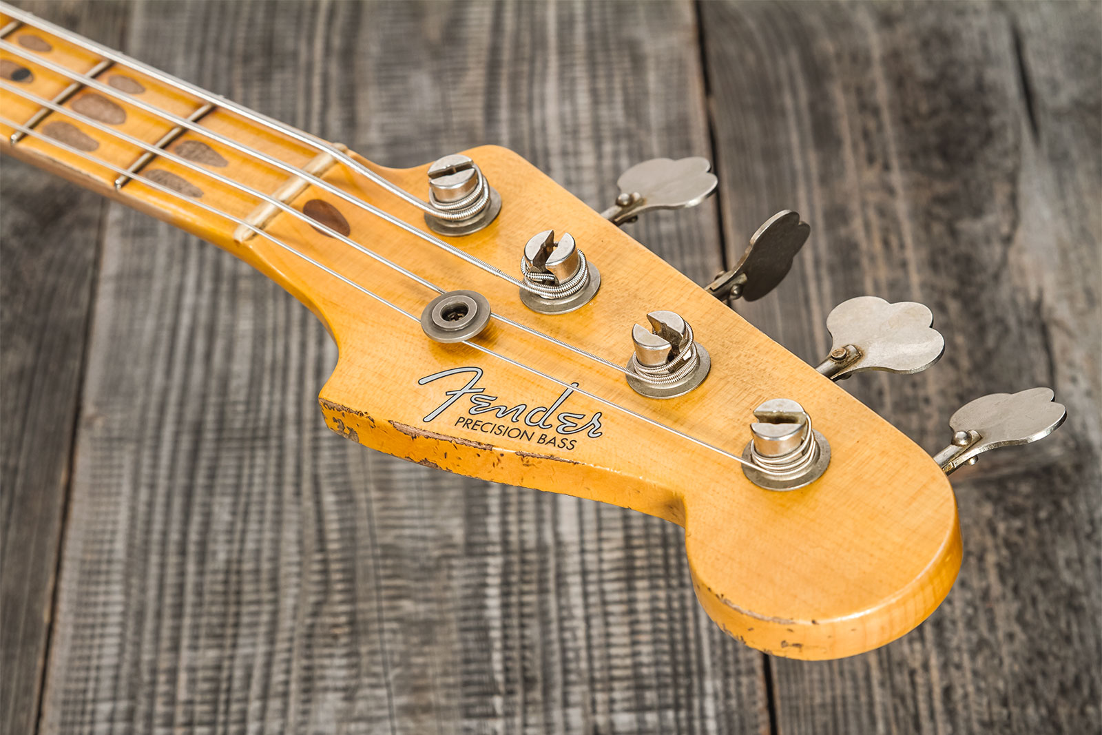 Fender Custom Shop Precision Bass 1958 Mn #cz569181 - Heavy Relic Vintage White - Bajo eléctrico de cuerpo sólido - Variation 6