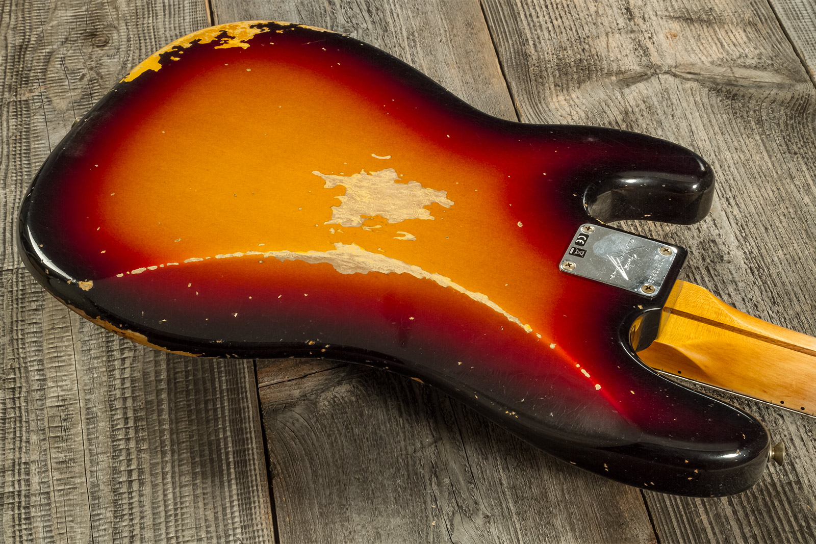 Fender Custom Shop Precision Bass 1958 Mn #cz573256 - Heavy Relic 3-color Sunburst - Bajo eléctrico de cuerpo sólido - Variation 6