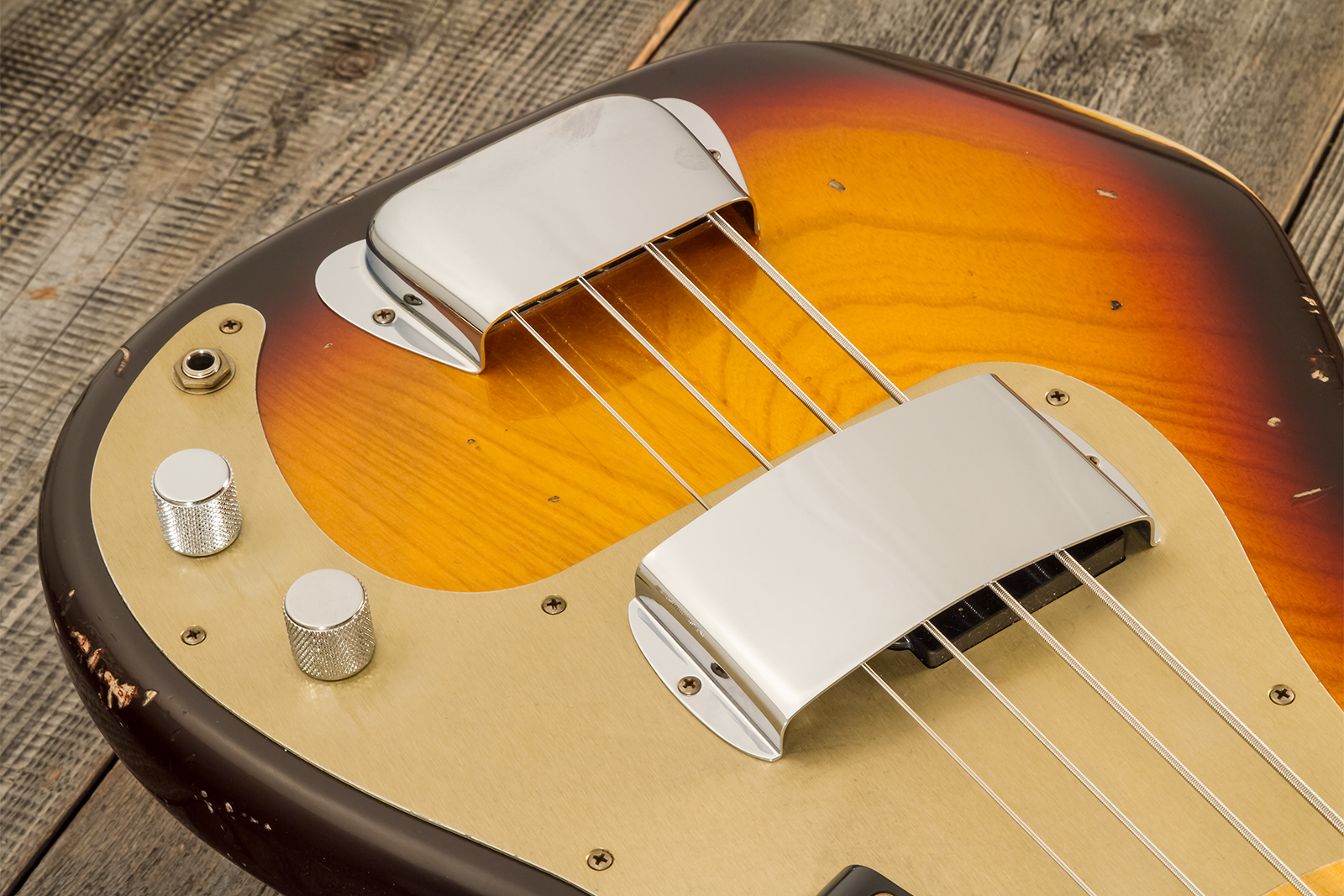 Fender Custom Shop Precision Bass 1958 Mn #cz578373 - Relic Chocolate 3-color Sunburst - Bajo eléctrico de cuerpo sólido - Variation 3