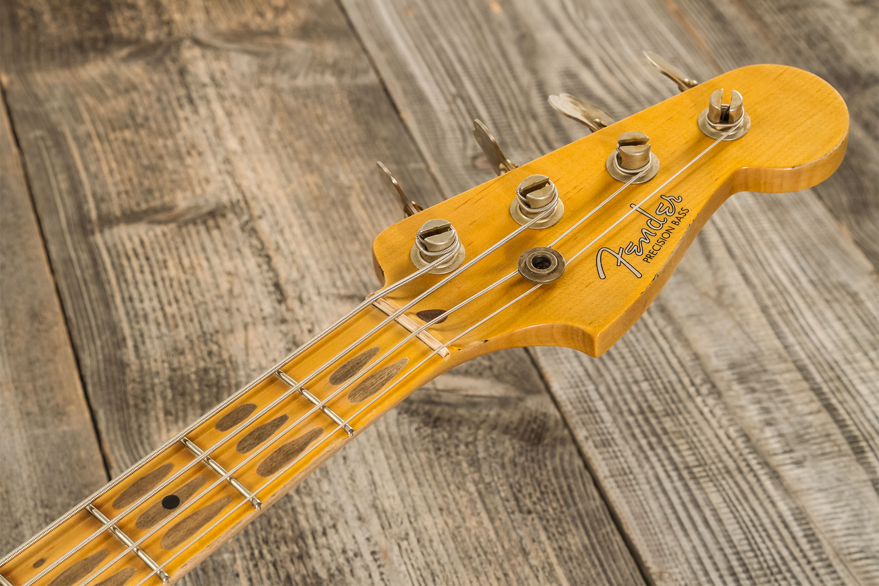 Fender Custom Shop Precision Bass 1958 Mn #cz578480 - Relic Aged Desert Sand - Bajo eléctrico de cuerpo sólido - Variation 11