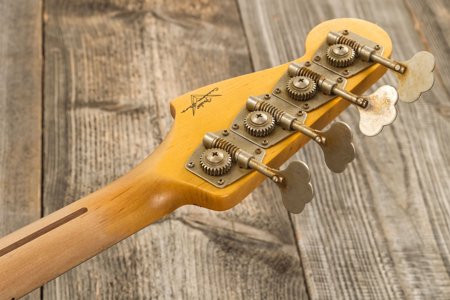 Fender Custom Shop Precision Bass 1958 Mn #cz578480 - Relic Aged Desert Sand - Bajo eléctrico de cuerpo sólido - Variation 12