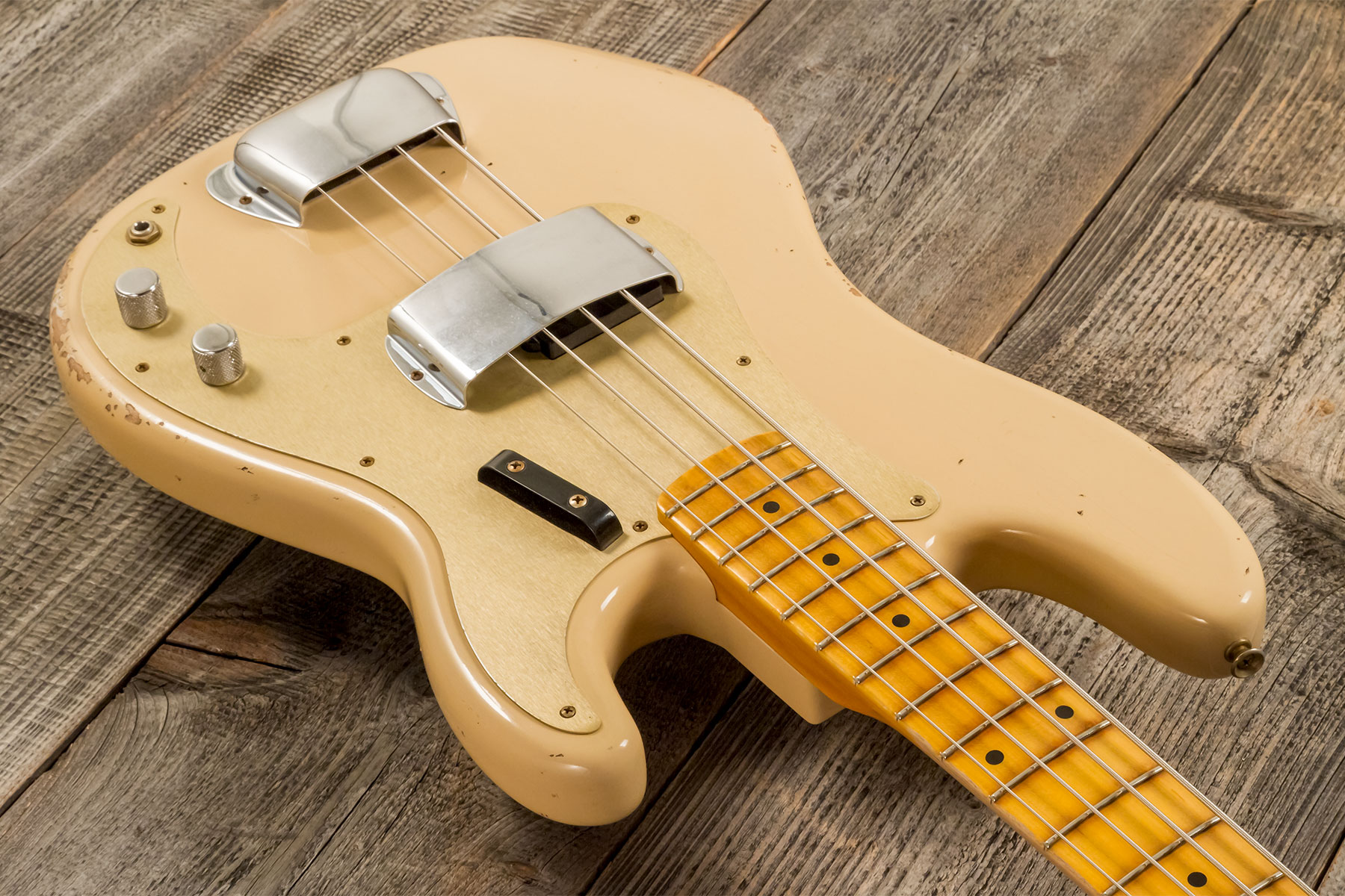 Fender Custom Shop Precision Bass 1958 Mn #cz578480 - Relic Aged Desert Sand - Bajo eléctrico de cuerpo sólido - Variation 2