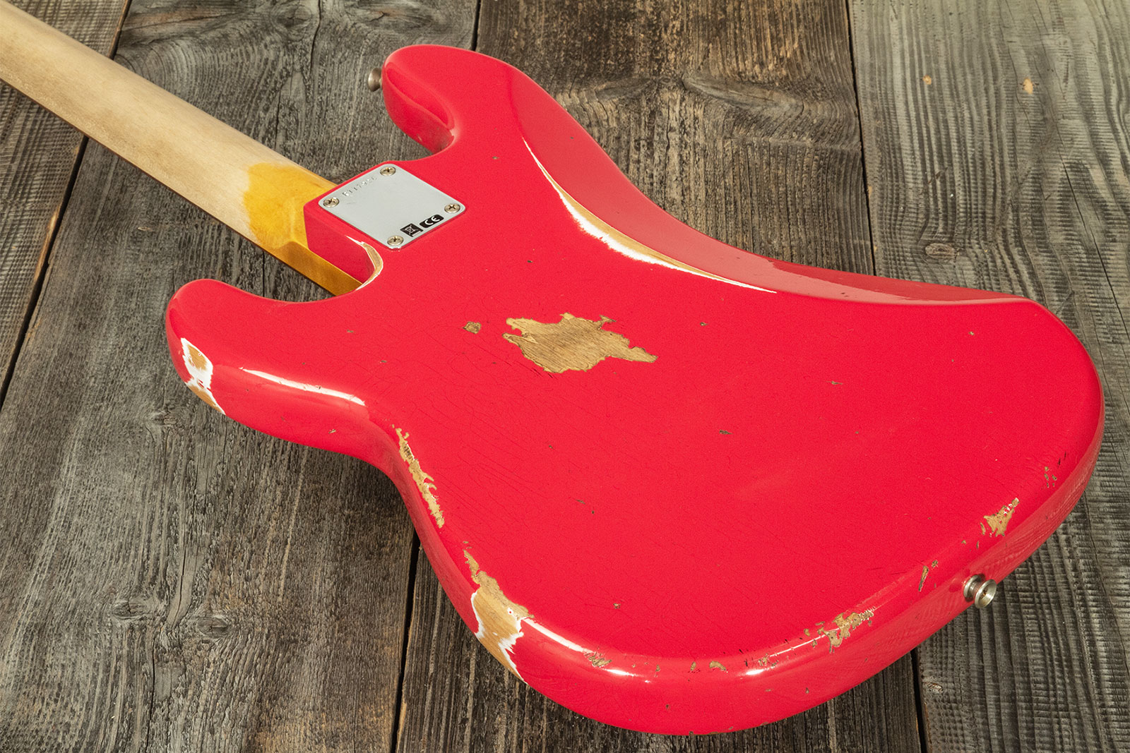 Fender Custom Shop Precision Bass 1960 Rw #r117926 - Heavy Relic Fiesta Red - Bajo eléctrico de cuerpo sólido - Variation 5