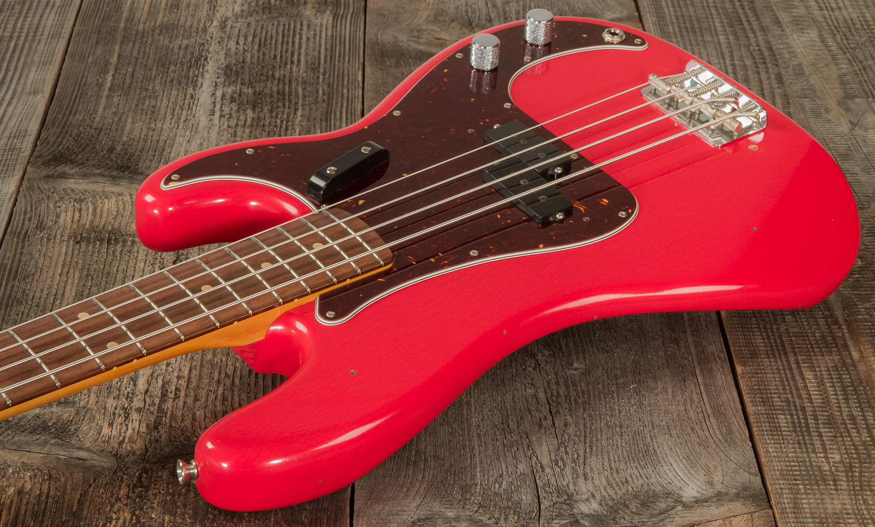 Fender Custom Shop Precision Bass 1962 Rw #r126357 - Journeyman Relic Fiesta Red - Bajo eléctrico de cuerpo sólido - Variation 2