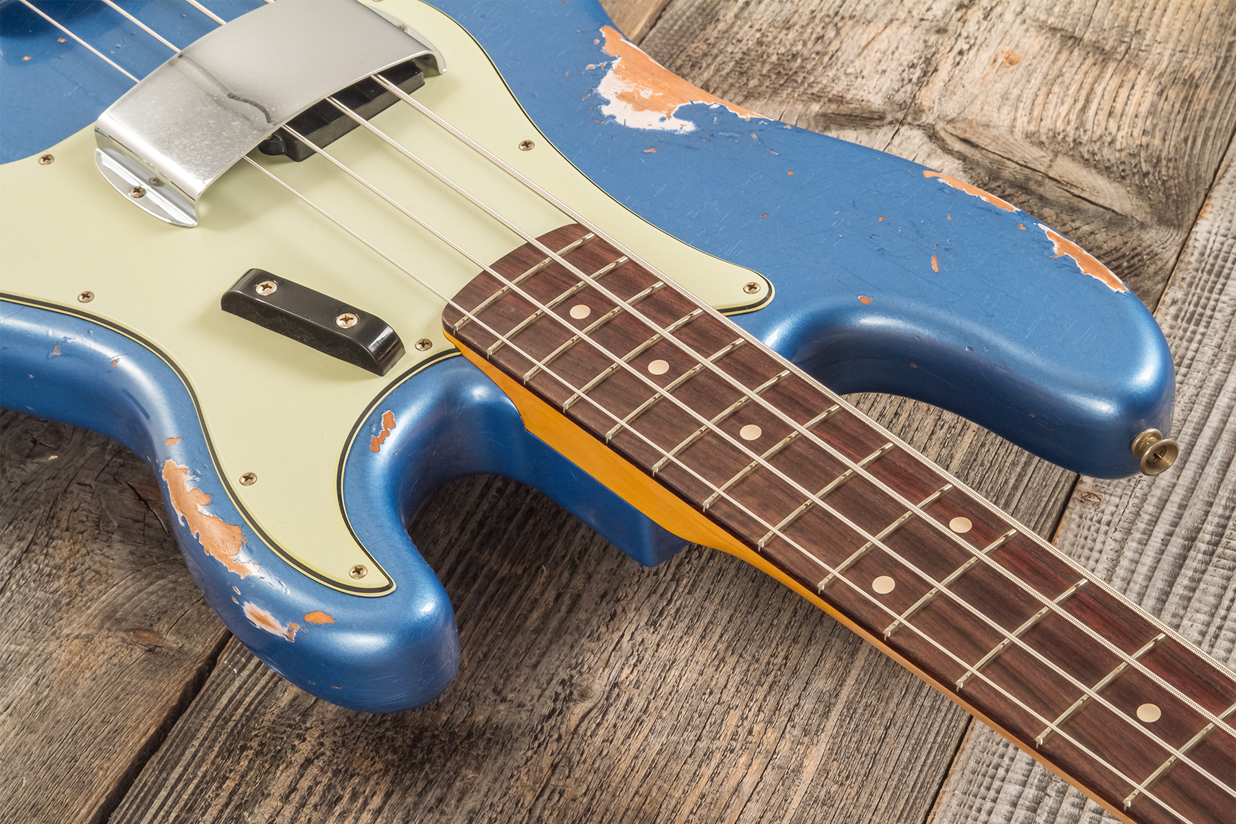 Fender Custom Shop Precision Bass 1964 Rw #r135935 - Heavy Relic Lake Placid Blue - Bajo eléctrico de cuerpo sólido - Variation 4