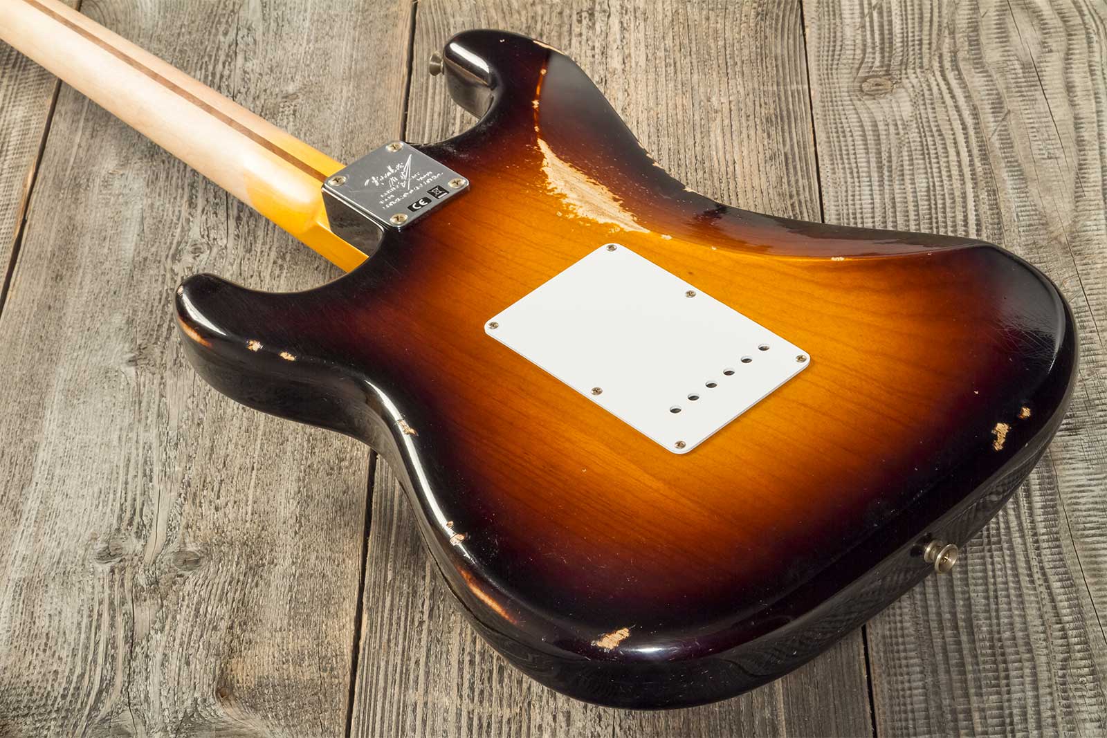 Fender Custom Shop Strat 1954 70th Anniv. 3s Trem Mn #xn4158 - Relic Wide-fade 2-color Sunburst - Guitarra eléctrica con forma de str. - Variation 6