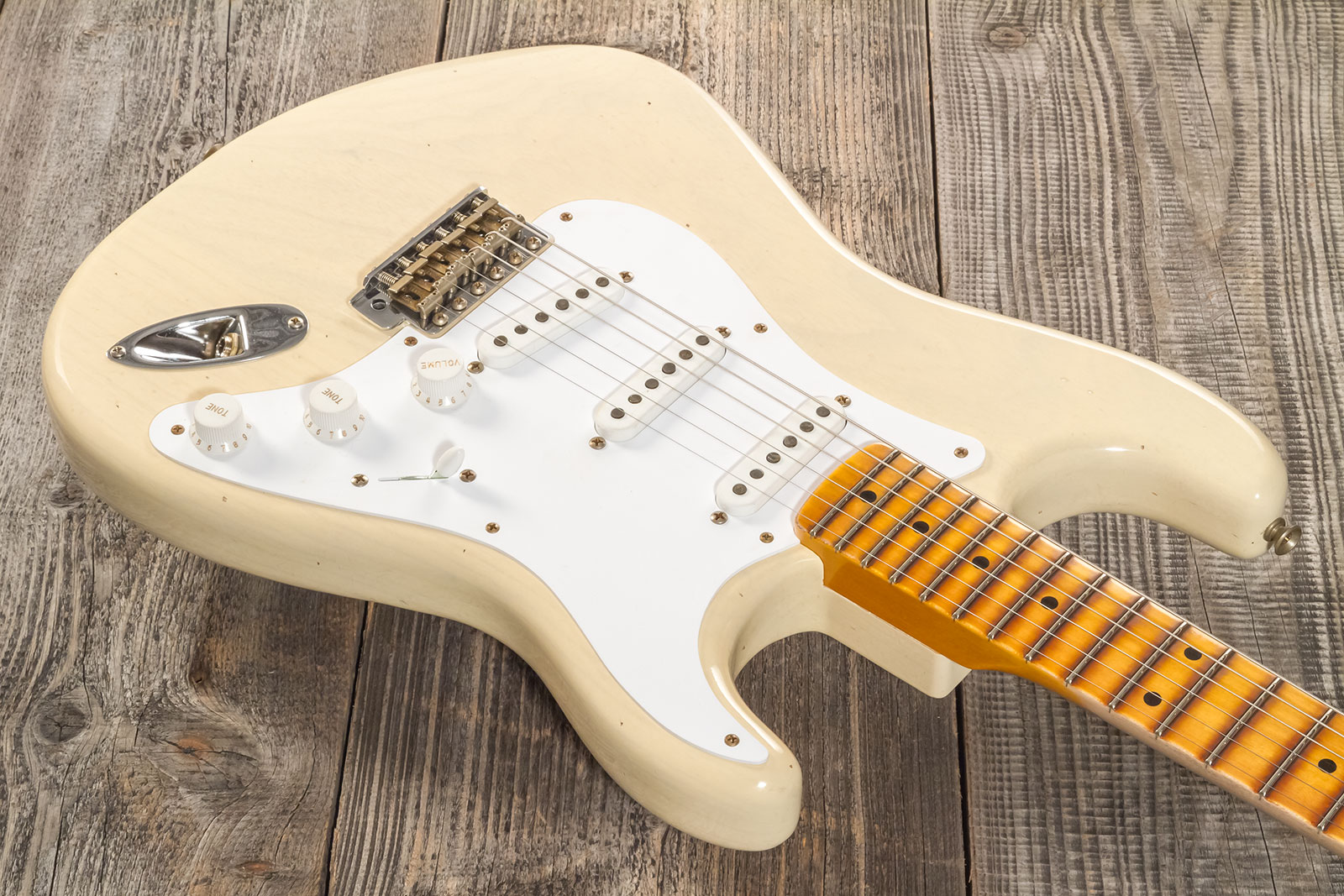 Fender Custom Shop Strat 1954 70th Anniv. 3s Trem Mn #xn4159 - Journeyman Relic Vintage Blonde - Guitarra eléctrica con forma de str. - Variation 2