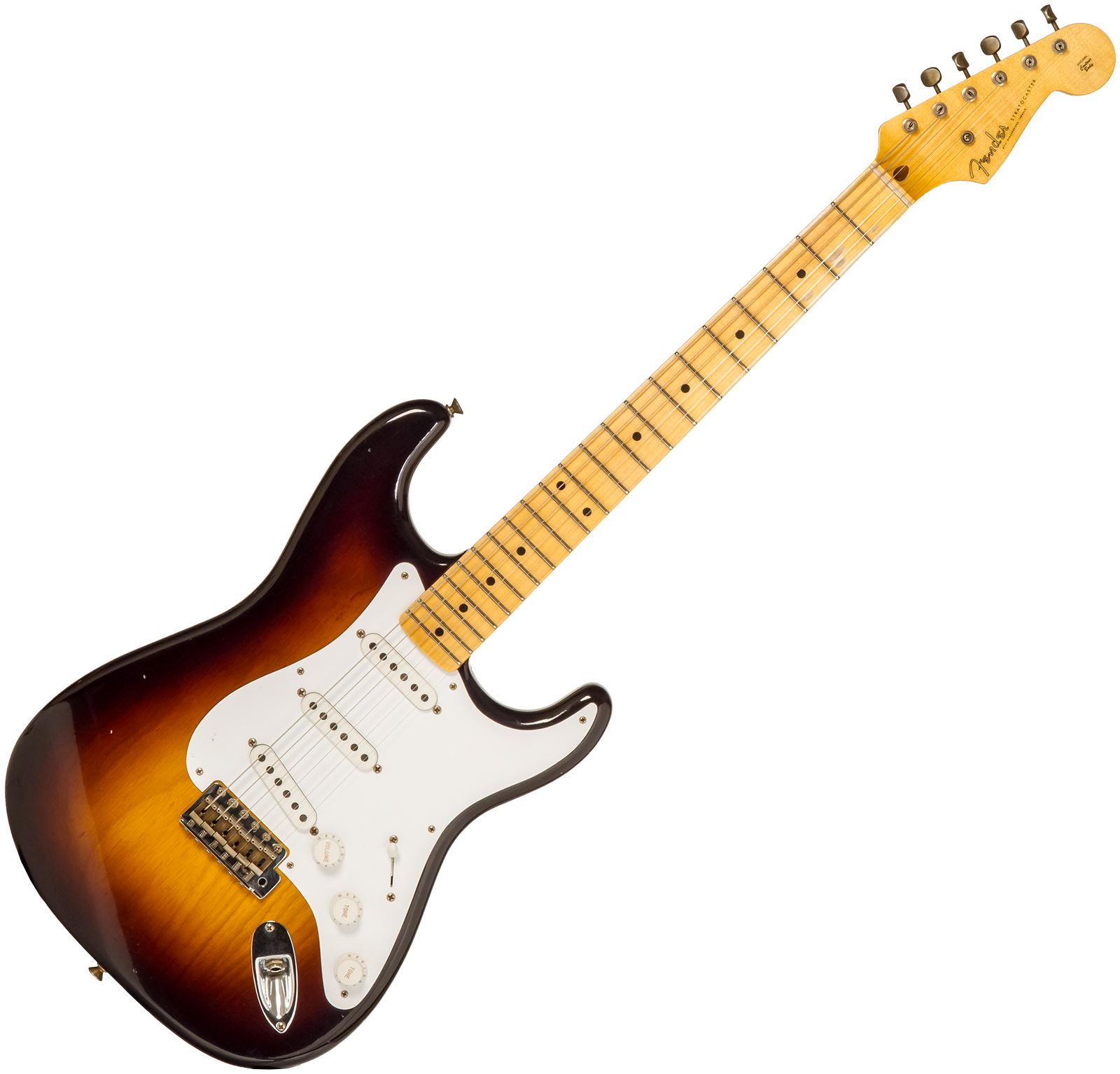 Fender Custom Shop Strat 1954 70th Anniv. 3s Trem Mn #xn4193 - Journeyman Relic Wide-fade 2-color Sunburst - Guitarra eléctrica con forma de str. - Va