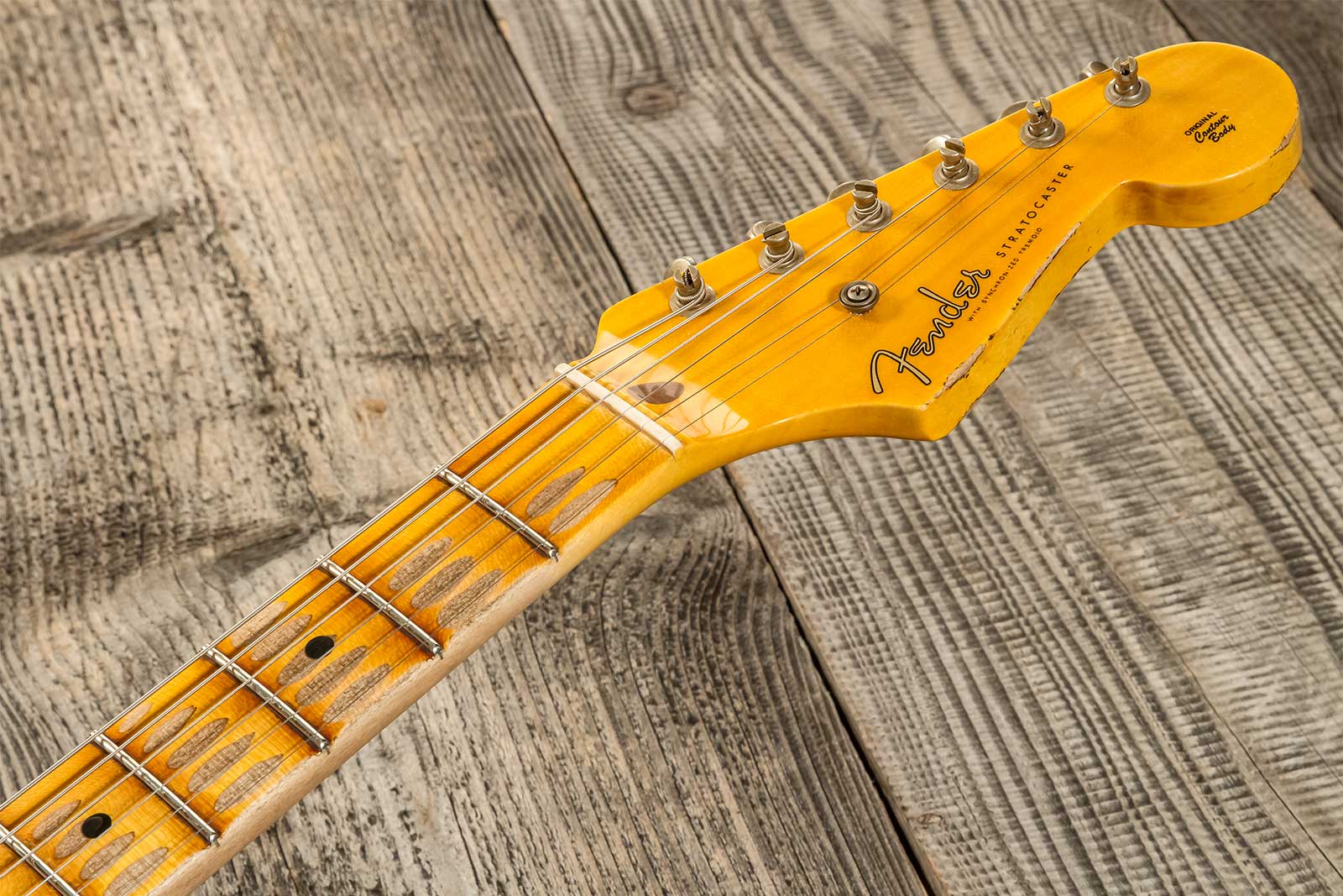 Fender Custom Shop Strat 1954 70th Anniv. 3s Trem Mn #xn4316 - Relic Wide Fade 2-color Sunburst - Guitarra eléctrica con forma de str. - Variation 8