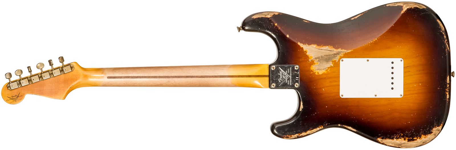 Fender Custom Shop Strat 1954 70th Anniv. 3s Trem Mn #xn4324 - Heavy Relic Wide Fade 2-color Sunburst - Guitarra eléctrica con forma de str. - Variati