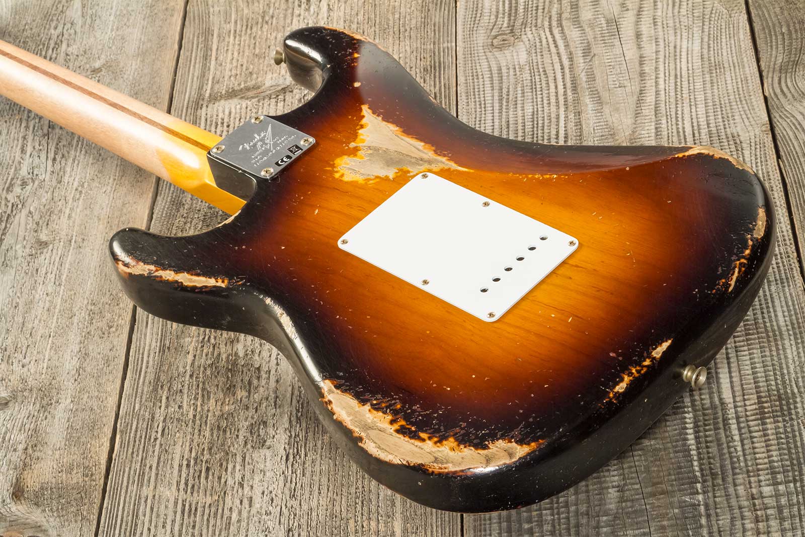 Fender Custom Shop Strat 1954 70th Anniv. 3s Trem Mn #xn4324 - Heavy Relic Wide Fade 2-color Sunburst - Guitarra eléctrica con forma de str. - Variati