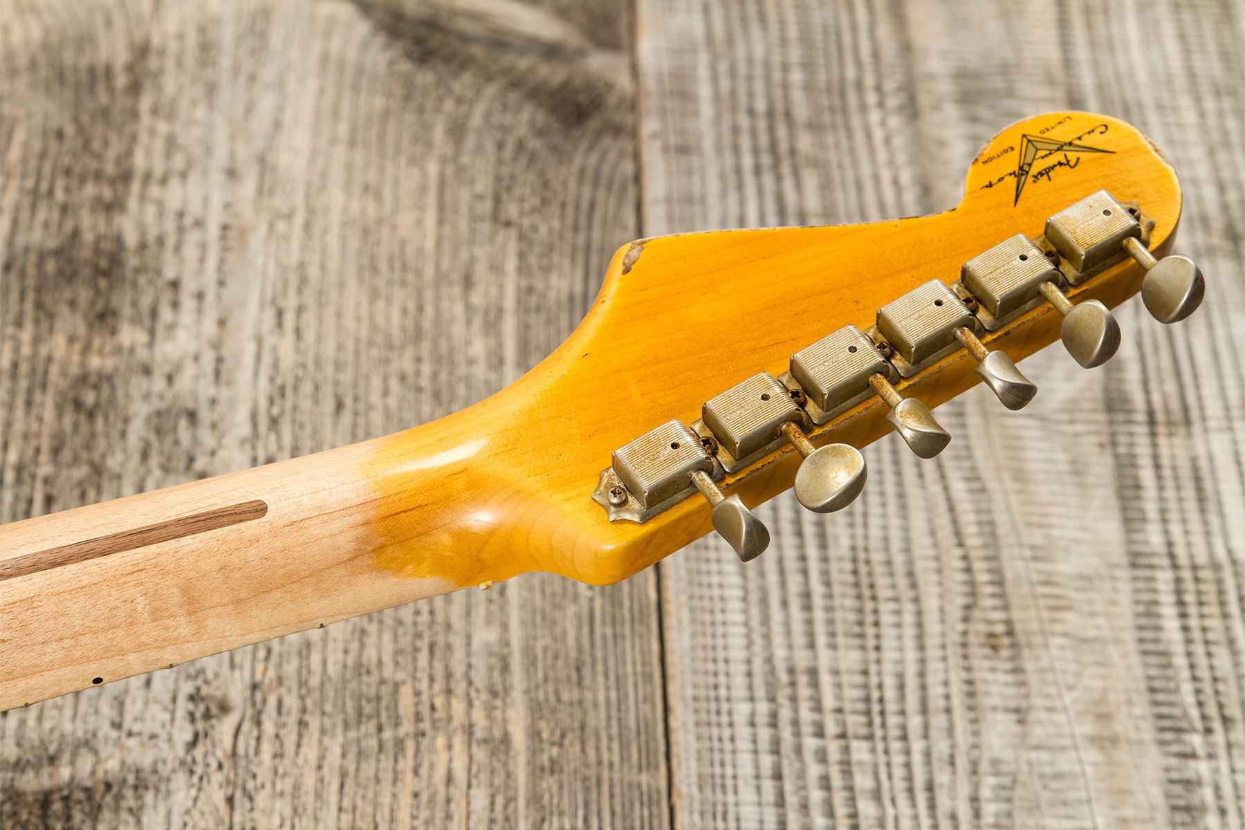 Fender Custom Shop Strat 1954 70th Anniv. 3s Trem Mn #xn4343 - Heavy Relic 2-color Sunburst - Guitarra eléctrica con forma de str. - Variation 10