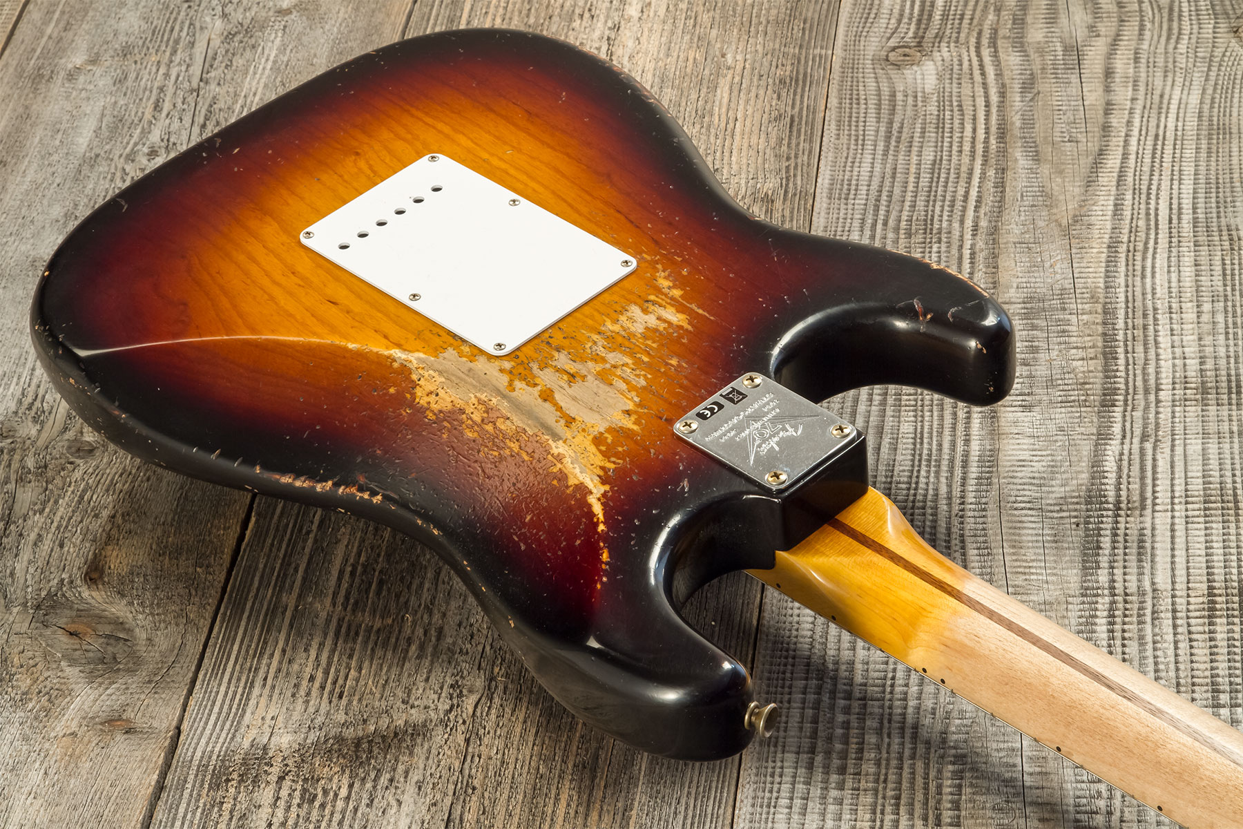 Fender Custom Shop Strat 1954 70th Anniv. 3s Trem Mn #xn4343 - Heavy Relic 2-color Sunburst - Guitarra eléctrica con forma de str. - Variation 6