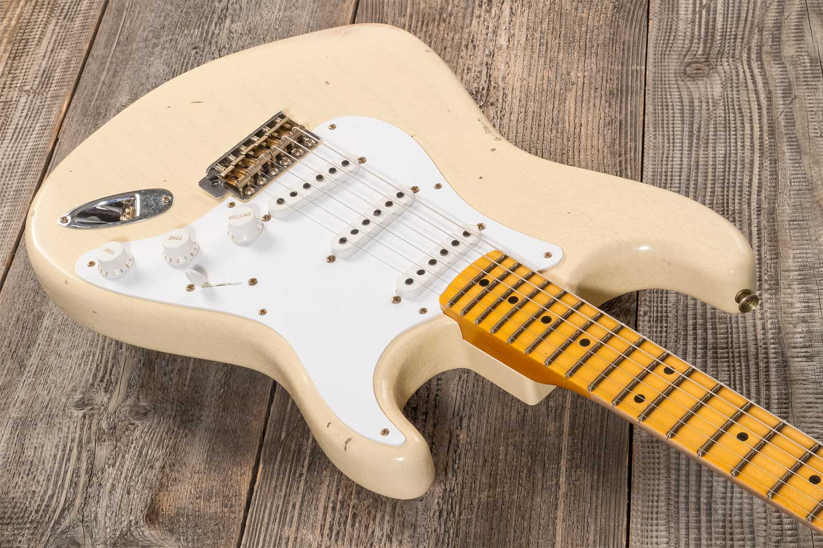 Fender Custom Shop Strat 1954 70th Anniv. 3s Trem Mn #xn4382 - Relic Vintage Blonde - Guitarra eléctrica con forma de str. - Variation 2