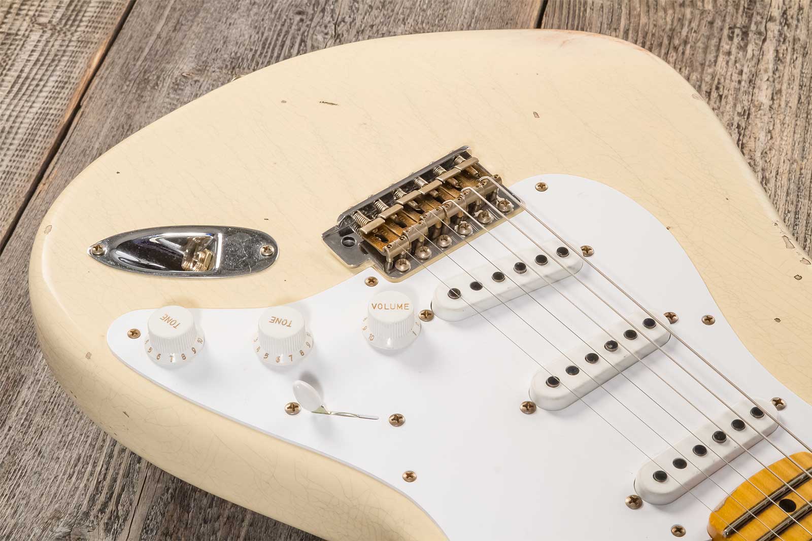 Fender Custom Shop Strat 1954 70th Anniv. 3s Trem Mn #xn4382 - Relic Vintage Blonde - Guitarra eléctrica con forma de str. - Variation 3
