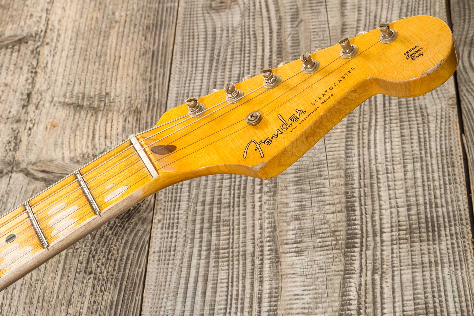 Fender Custom Shop Strat 1954 70th Anniv. 3s Trem Mn #xn4382 - Relic Vintage Blonde - Guitarra eléctrica con forma de str. - Variation 7