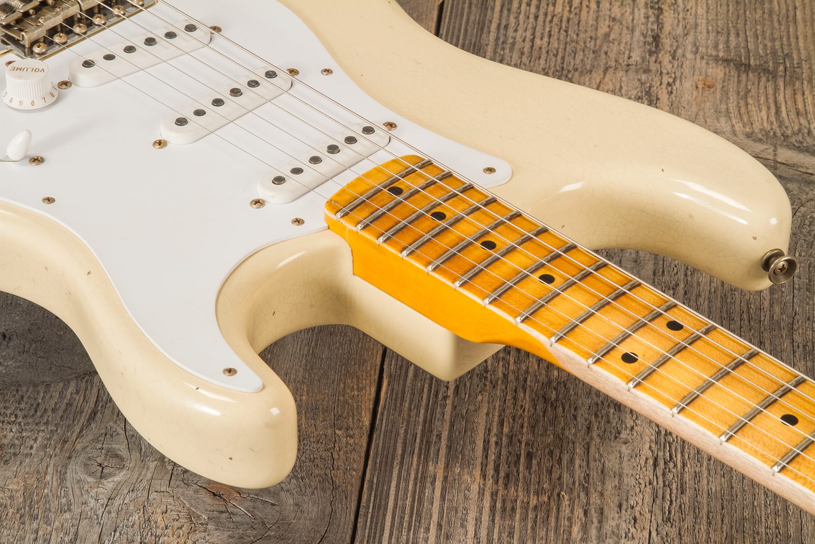 Fender Custom Shop Strat 1954 70th Anniv. 3s Trem Mn #xn4409 - Journeyman Relic Vintage Blonde - Guitarra eléctrica con forma de str. - Variation 4
