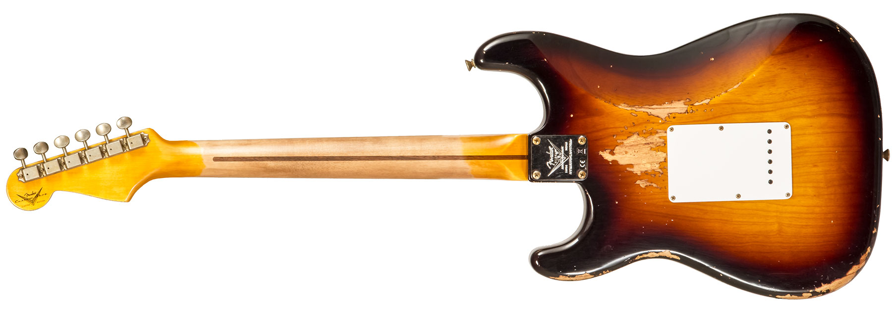 Fender Custom Shop Strat 1954 70th Anniv. 3s Trem Mn #xn4887 - Heavy Relic 2-color Sunburst - Guitarra eléctrica con forma de str. - Variation 2