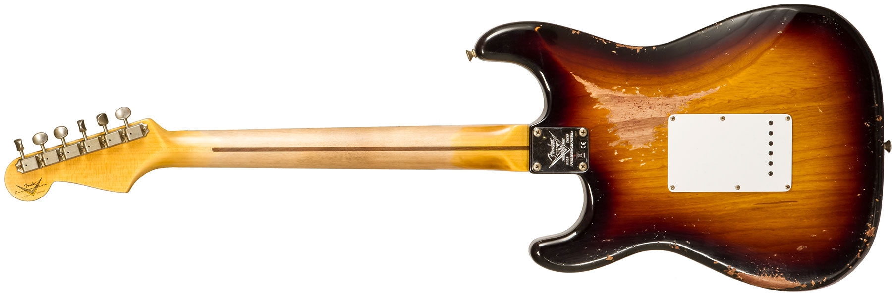 Fender Custom Shop Strat 1954 70th Anniv. 3s Trem Mn #xn4888 - Heavy Relic 2-color Sunburst - Guitarra eléctrica con forma de str. - Variation 1