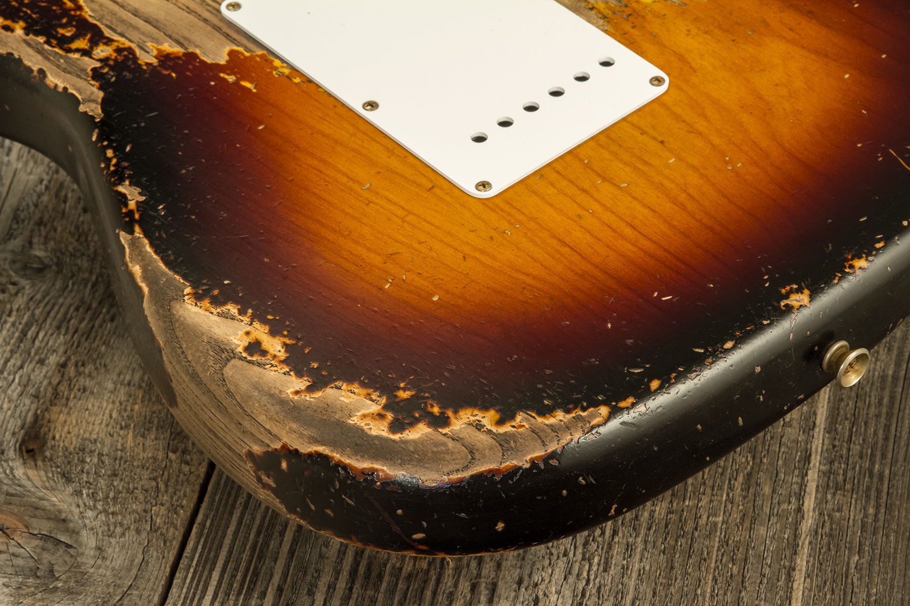 Fender Custom Shop Strat 1954 70th Anniv. 3s Trem Mn #xn4889 - Super Heavy Relic 2-color Sunburst - Guitarra eléctrica con forma de str. - Variation 7