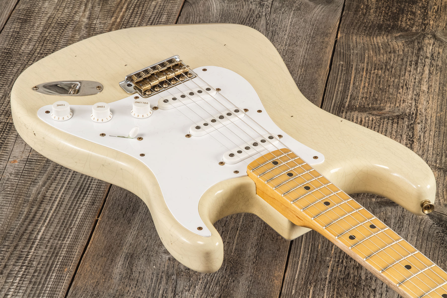 Fender Custom Shop Strat 1954 70th Anniv. 3s Trem Mn #xn4912 - Journeyman Relic Vintage Blonde - Guitarra eléctrica con forma de str. - Variation 3