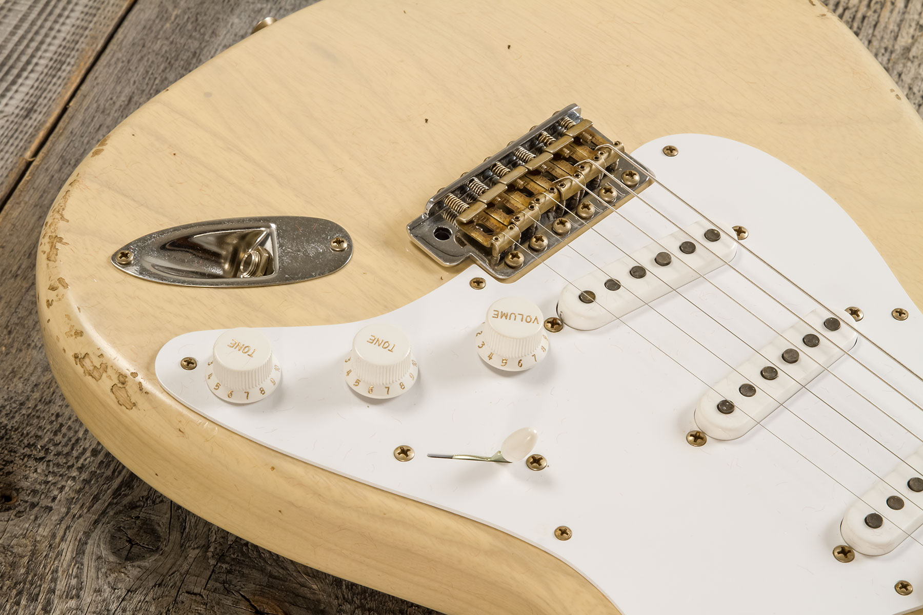 Fender Custom Shop Strat 1954 70th Anniv. 3s Trem Mn #xn5052 - Relic Vintage Blonde - Guitarra eléctrica con forma de str. - Variation 3