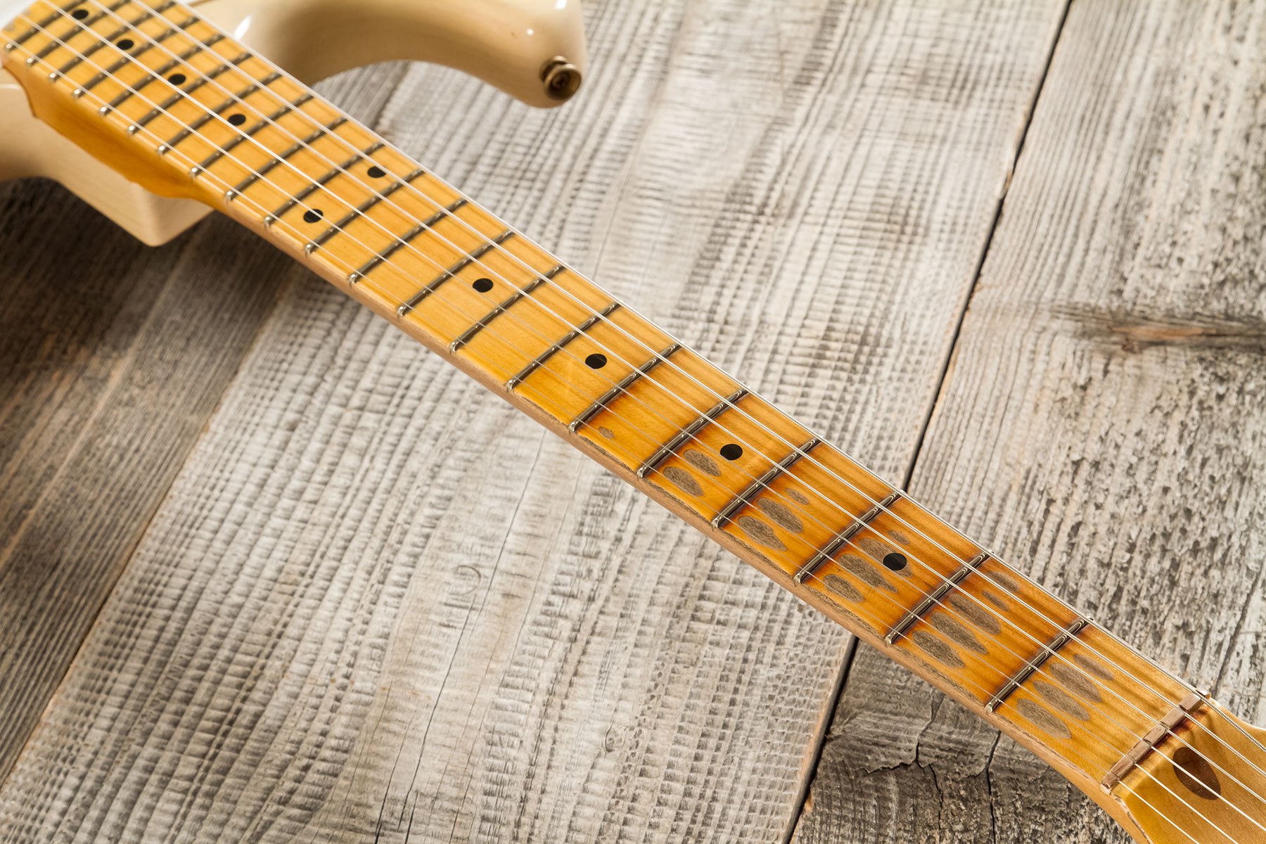 Fender Custom Shop Strat 1954 70th Anniv. 3s Trem Mn #xn5052 - Relic Vintage Blonde - Guitarra eléctrica con forma de str. - Variation 5