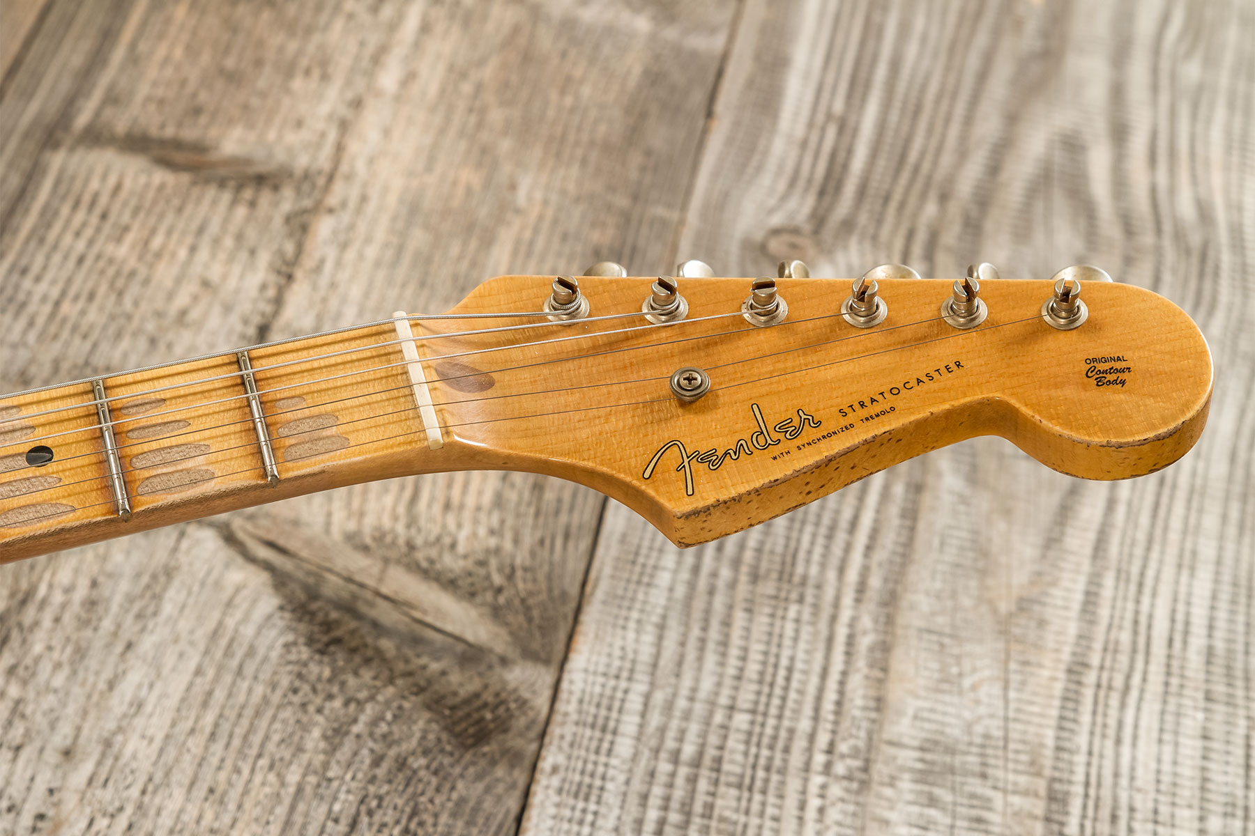 Fender Custom Shop Strat 1954 70th Anniv. 3s Trem Mn #xn5073 - Heavy Relic Vintage Blonde - Guitarra eléctrica con forma de str. - Variation 9