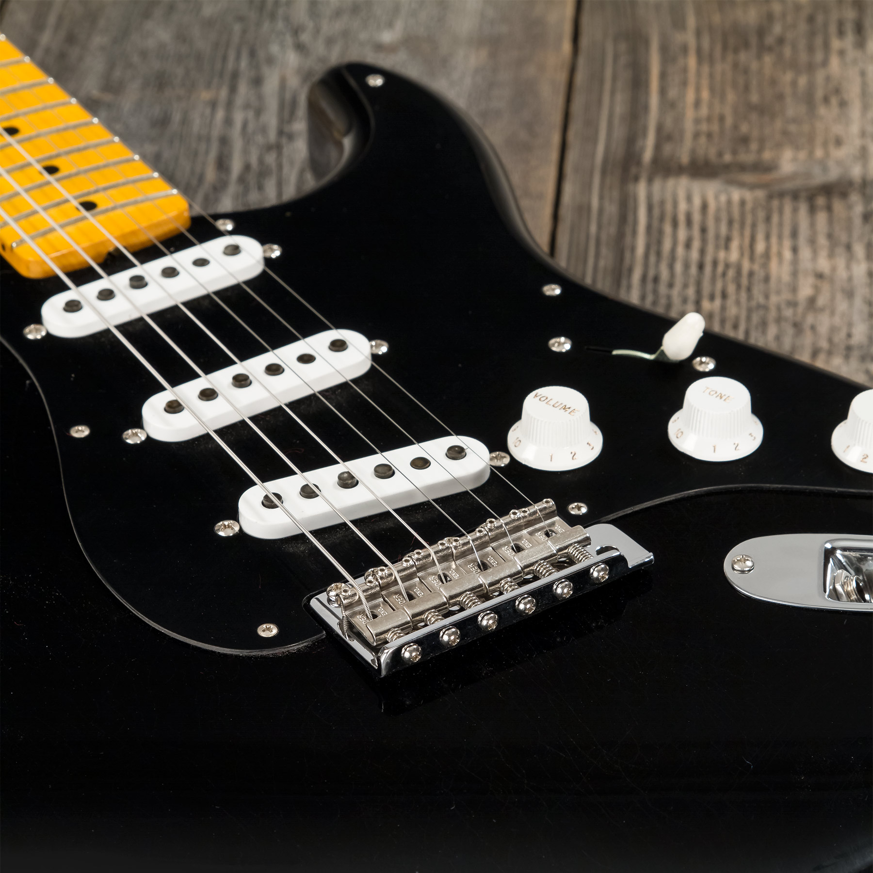 Fender Custom Shop Strat 1955 3s Trem Mn #r127877 - Closet Classic Black - Guitarra eléctrica con forma de str. - Variation 5