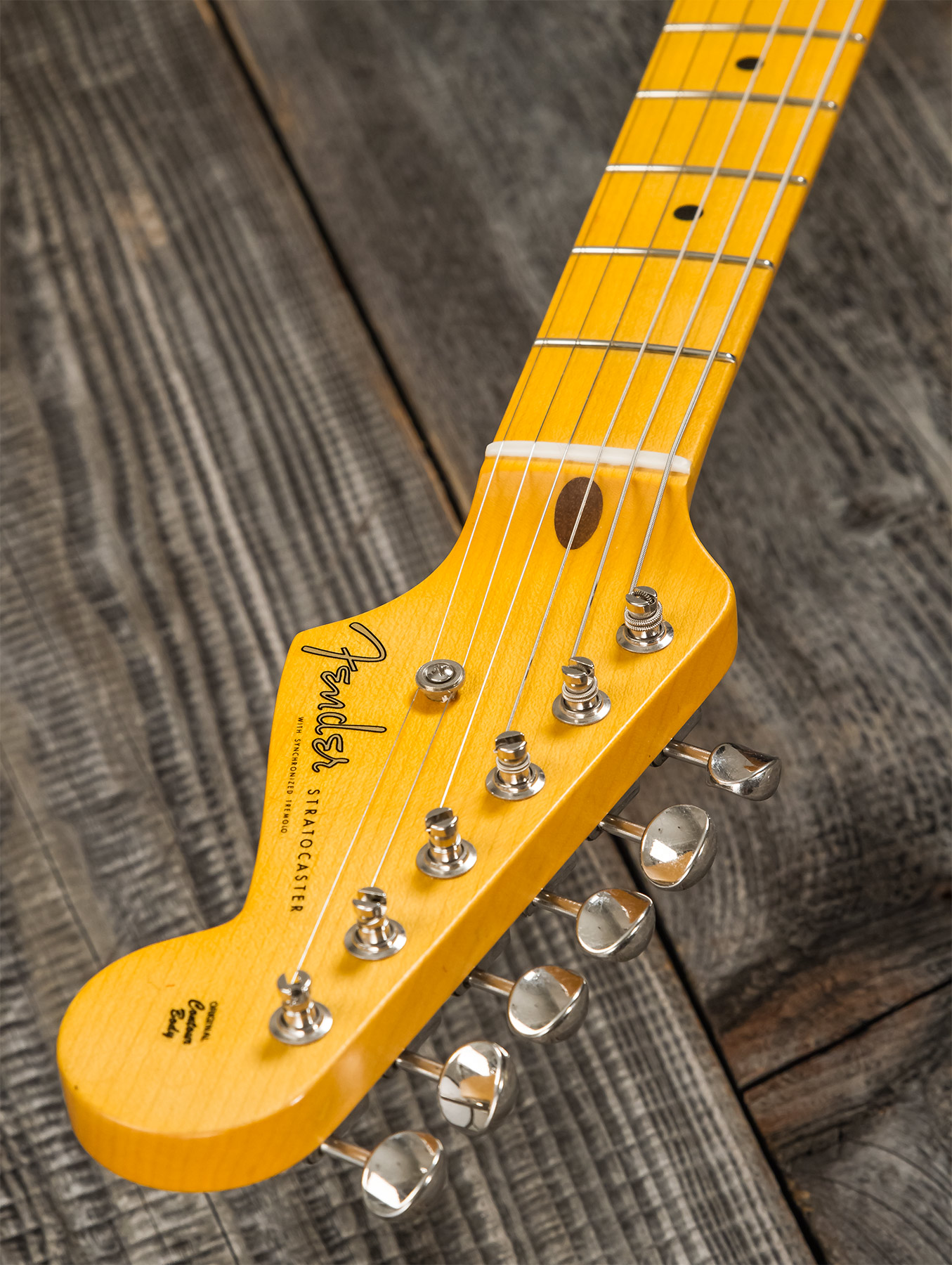 Fender Custom Shop Strat 1955 3s Trem Mn #r127877 - Closet Classic Black - Guitarra eléctrica con forma de str. - Variation 8