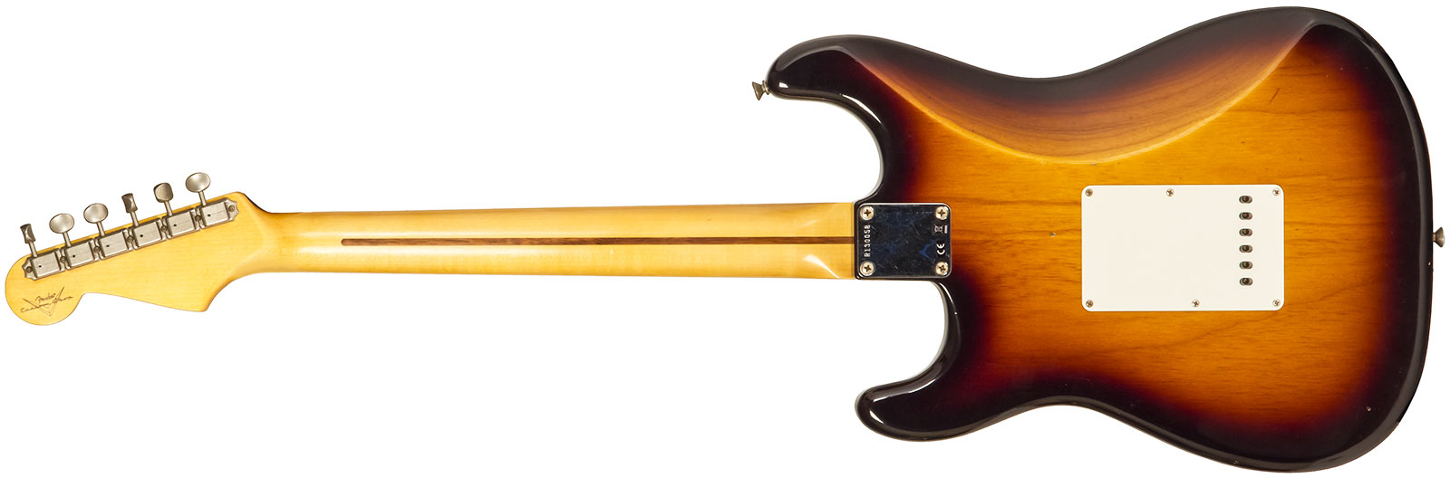 Fender Custom Shop Strat 1955 3s Trem Mn #r130058 - Journeyman Relic 2-color Sunburst - Guitarra eléctrica con forma de str. - Variation 2