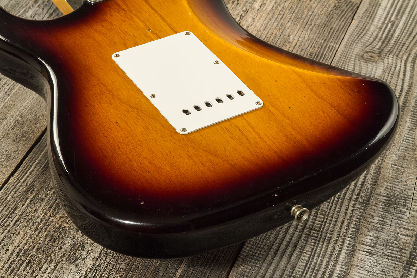 Fender Custom Shop Strat 1955 3s Trem Mn #r130058 - Journeyman Relic 2-color Sunburst - Guitarra eléctrica con forma de str. - Variation 7