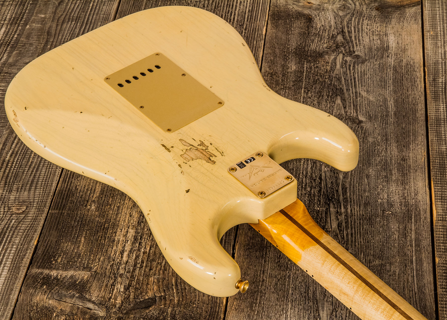 Fender Custom Shop Strat 1955 Bone Tone Usa 3s Trem Mn #cz554628 - Relic Honey Blonde W/ Gold Hardware - Guitarra eléctrica con forma de str. - Variat
