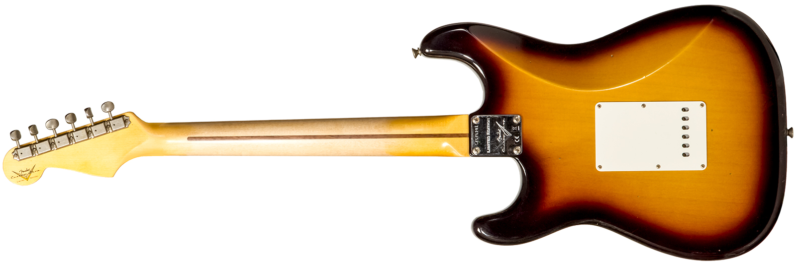Fender Custom Shop Strat 1956 3s Trem Mn #cz570281 - Journeyman Relic Aged 2-color Sunburst - Guitarra eléctrica con forma de str. - Variation 1