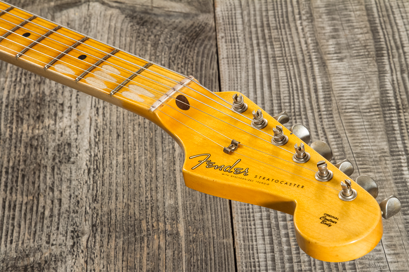 Fender Custom Shop Strat 1956 3s Trem Mn #cz571884 - Journeyman Relic Aged 2-color Sunburst - Guitarra eléctrica con forma de str. - Variation 8