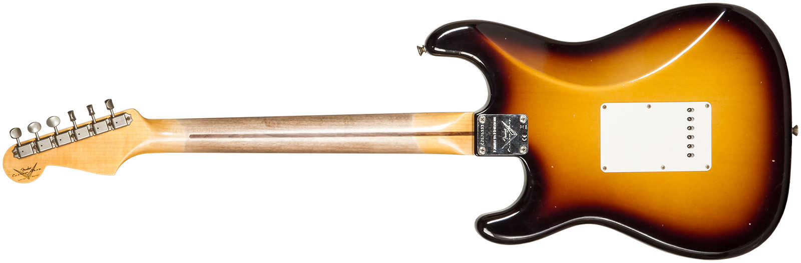 Fender Custom Shop Strat 1956 3s Trem Mn #cz575333 - Journeyman Relic 2-color Sunburst - Guitarra eléctrica con forma de str. - Variation 1