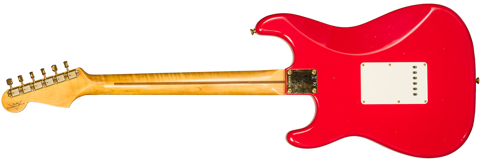 Fender Custom Shop Strat 1956 3s Trem Mn #r130433 - Journeyman Relic Fiesta Red - Guitarra eléctrica con forma de str. - Variation 1