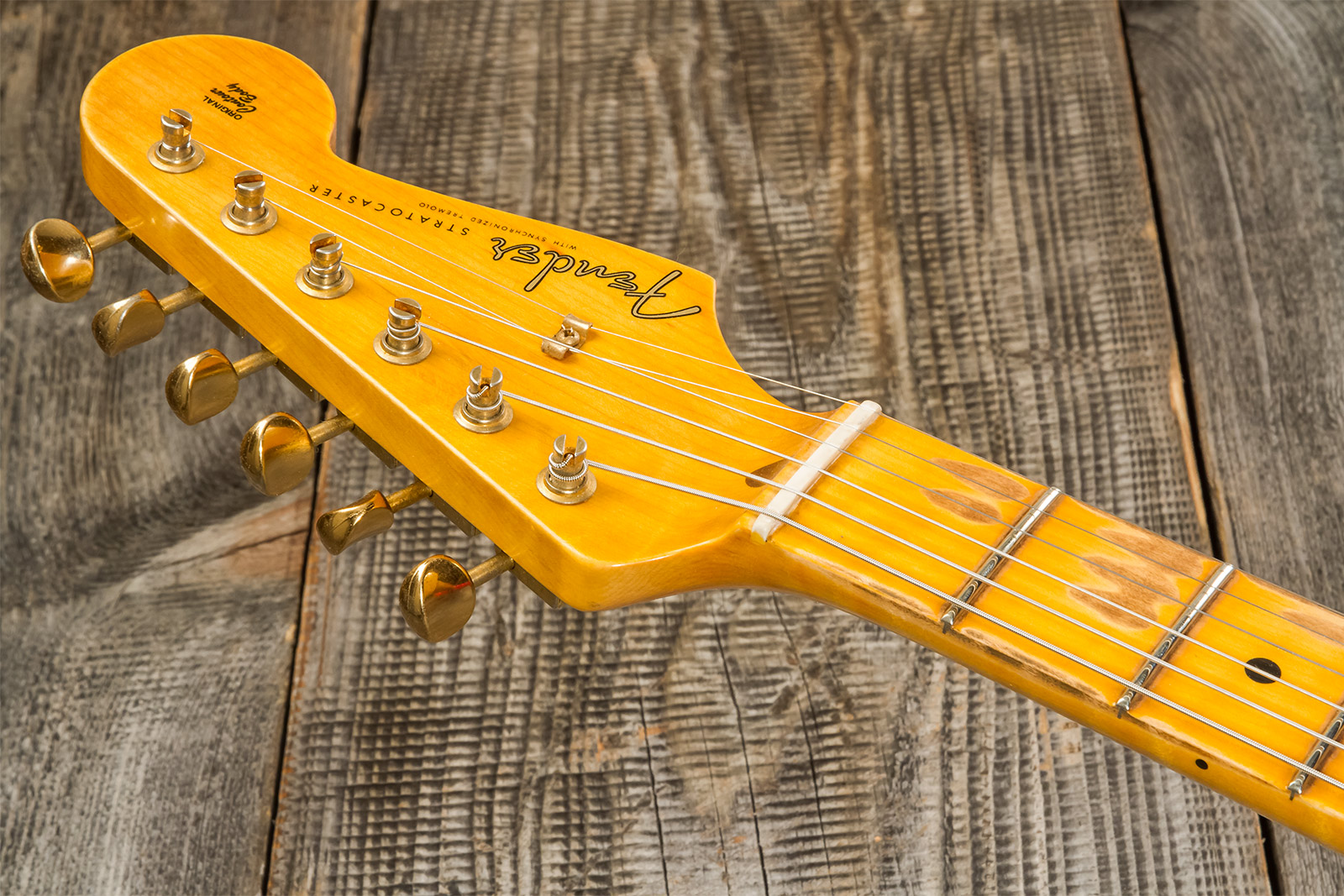 Fender Custom Shop Strat 1956 3s Trem Mn #r130433 - Journeyman Relic Fiesta Red - Guitarra eléctrica con forma de str. - Variation 7